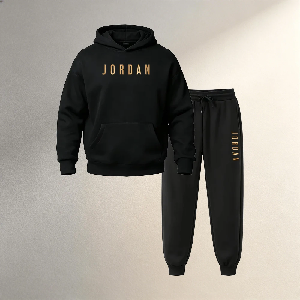 Street Fashion Winter - Pakaian Pria 2 Potong Hoodie Pullover