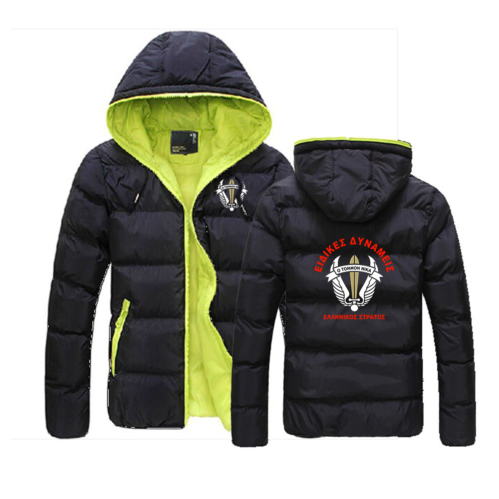 Street Fashion Greece - Jaket musim dingin berkerah tinggi dengan