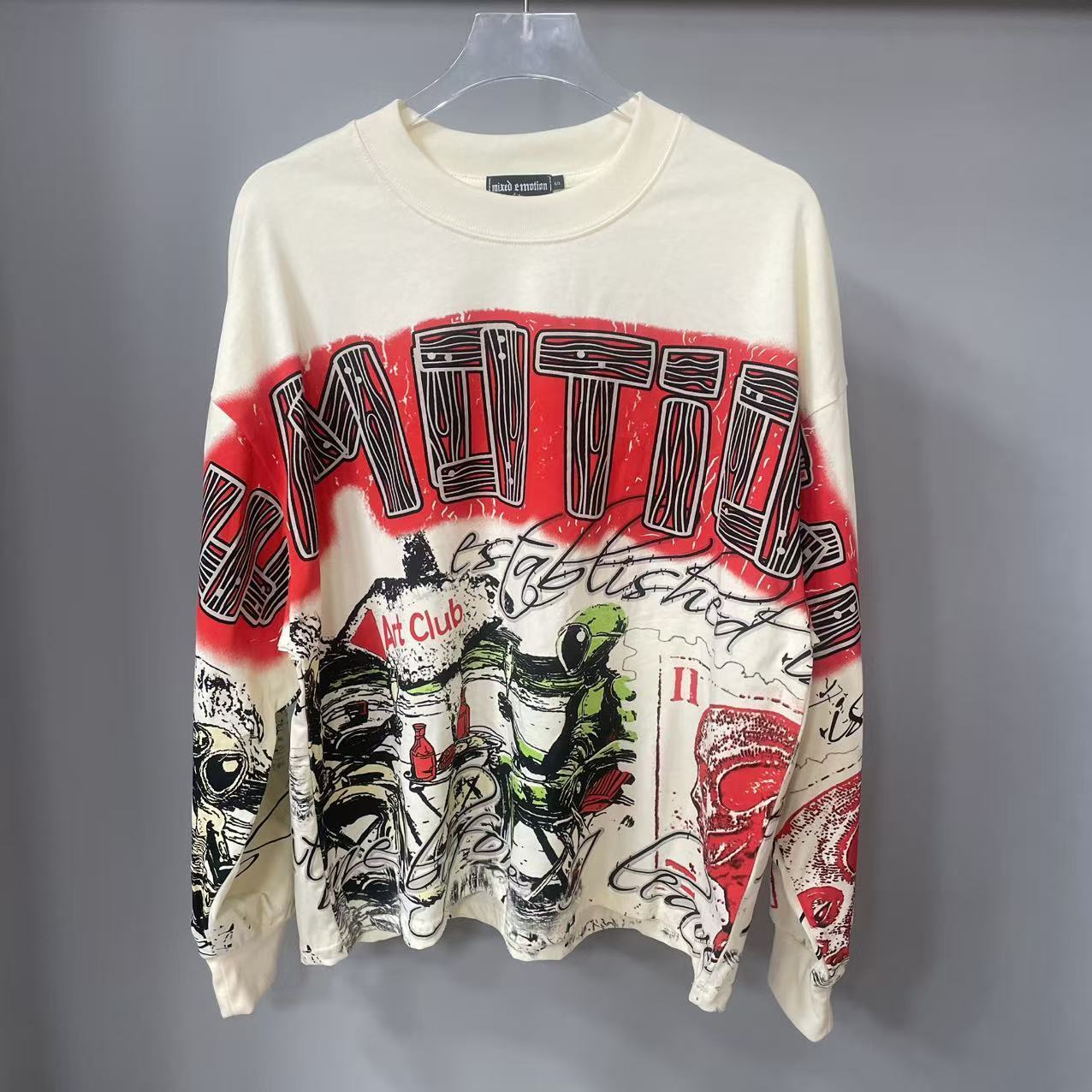 Street For Fashion - Kaos Lengan Panjang MIXED-EMOTION Desainer Berkualitas
