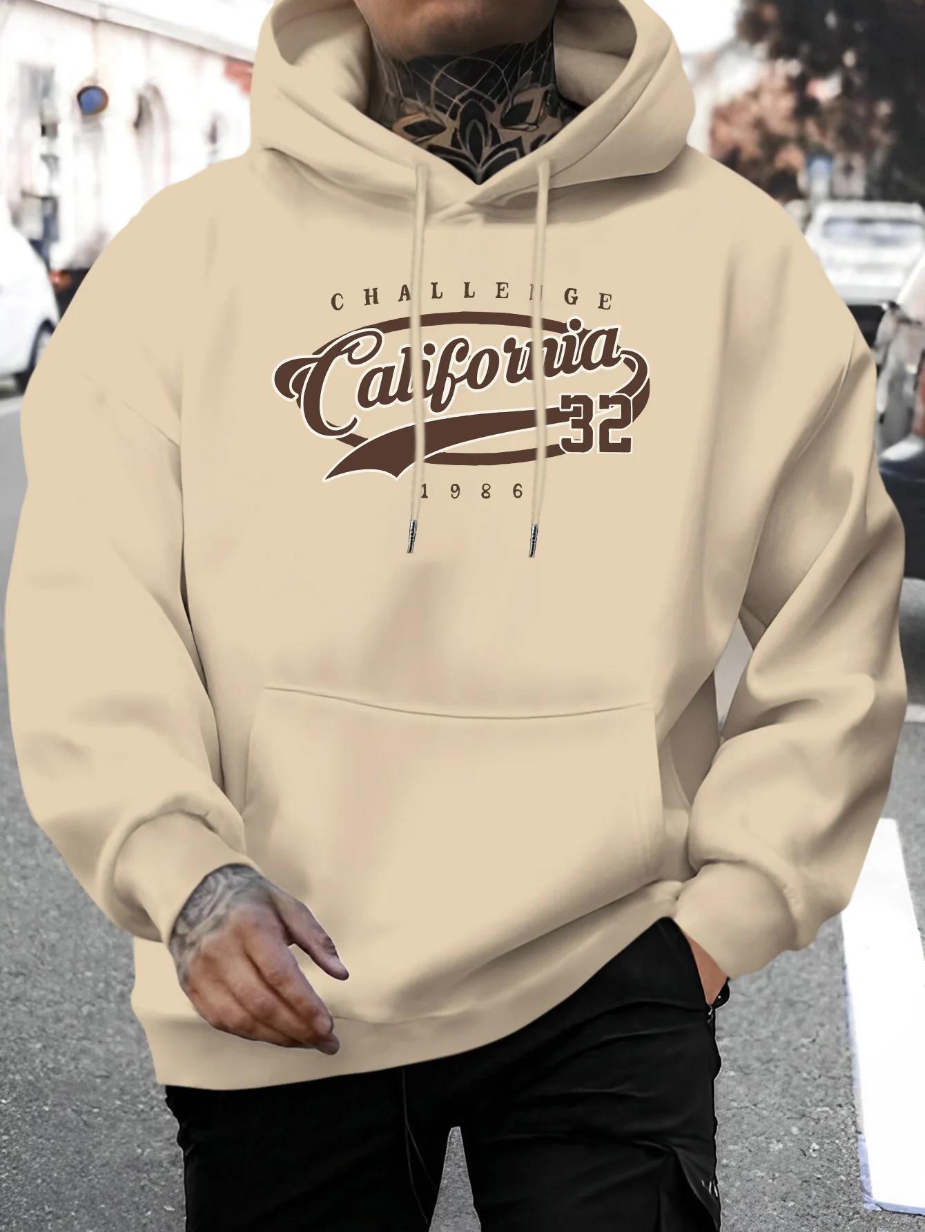 Street Fashion California - Sweatshirt Berkerudung Pria Gaya Retro California