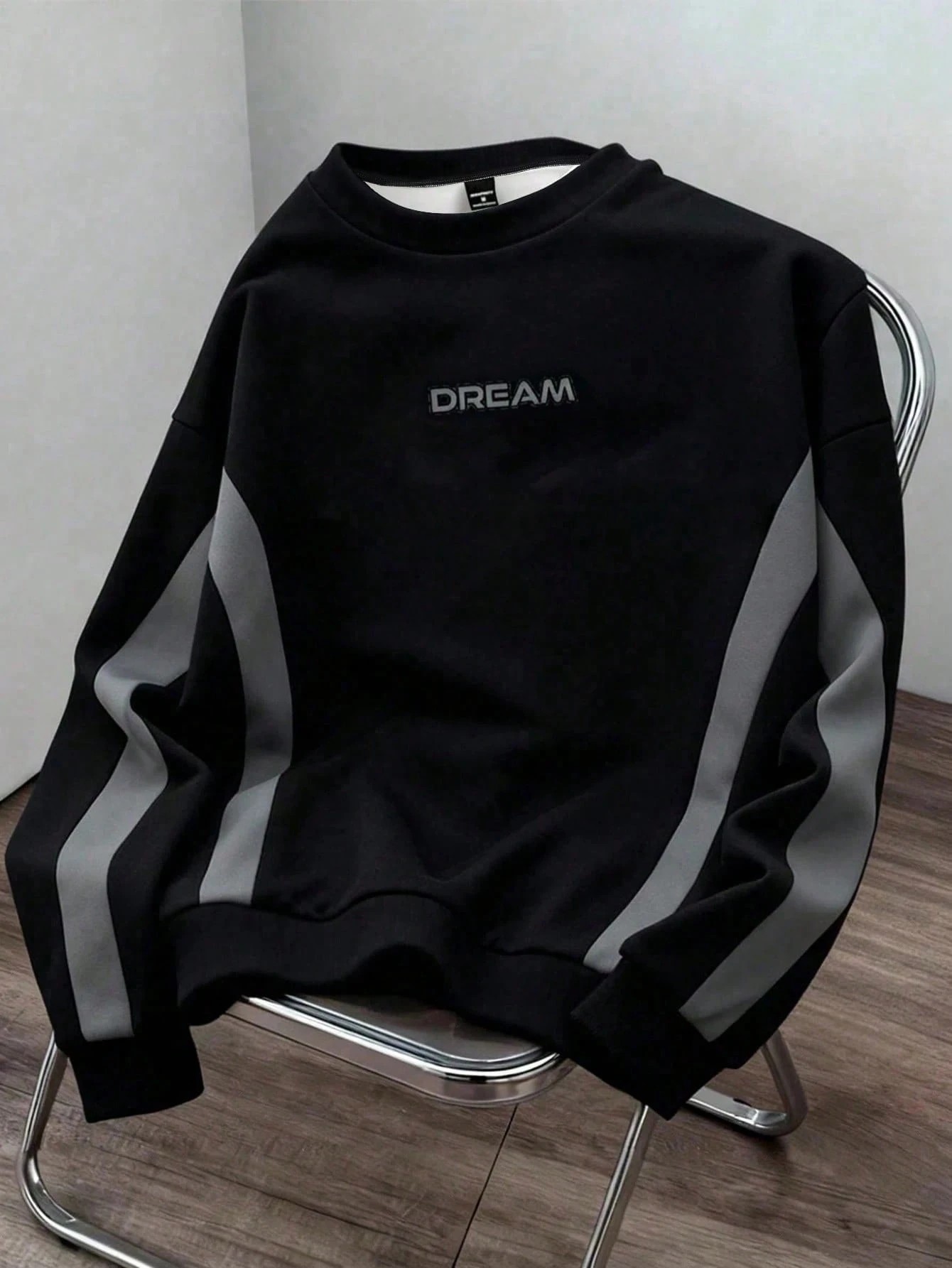 Street Fashion Winter - Sweatshirt Pria Leher Bulat Motif Huruf