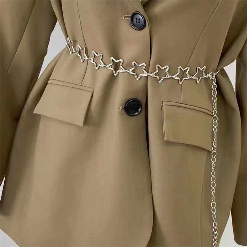 Street Fashion Jewelry - Aksesoris Rantai Pinggang Bintang Berongga Personalisasi,