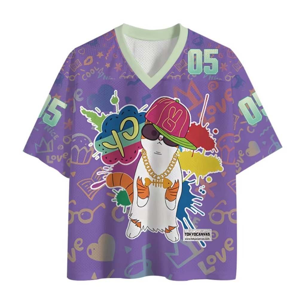 Fashion Street Cat - Kaos Olahraga Pria dengan Motif Kucing