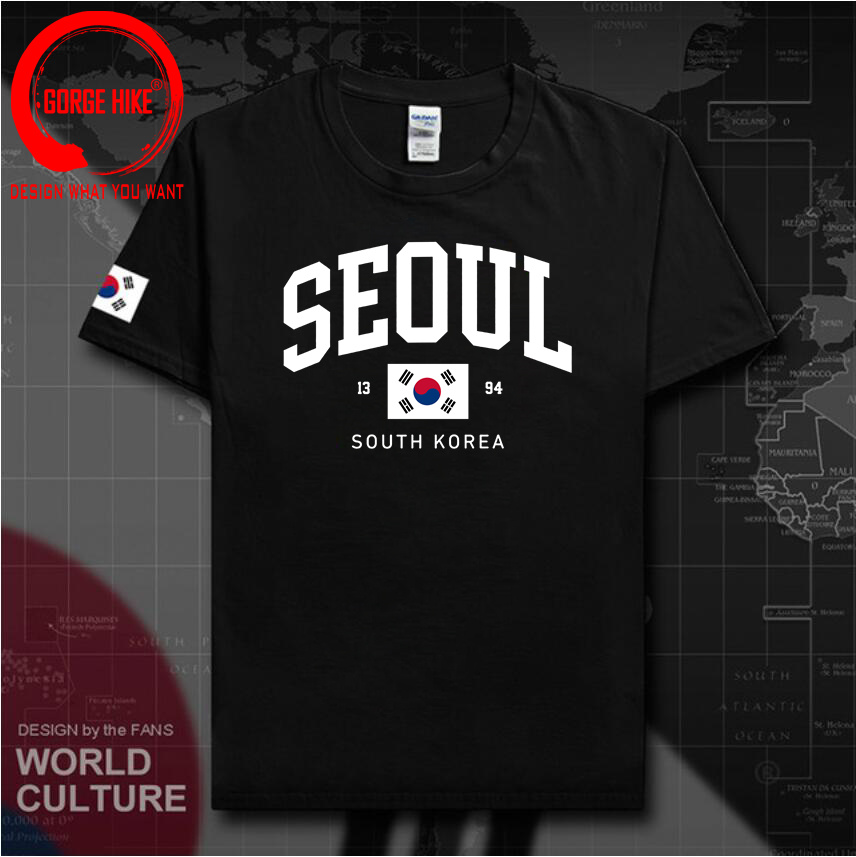 Street Fashion Seoul - Kaus Uniseks Bendera Korea Selatan Seoul