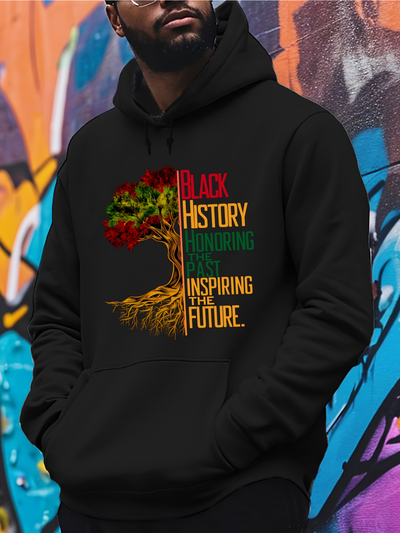 Street Fashion History - Sweatshirt Pria Berkerudung Motif Cetak Sejarah