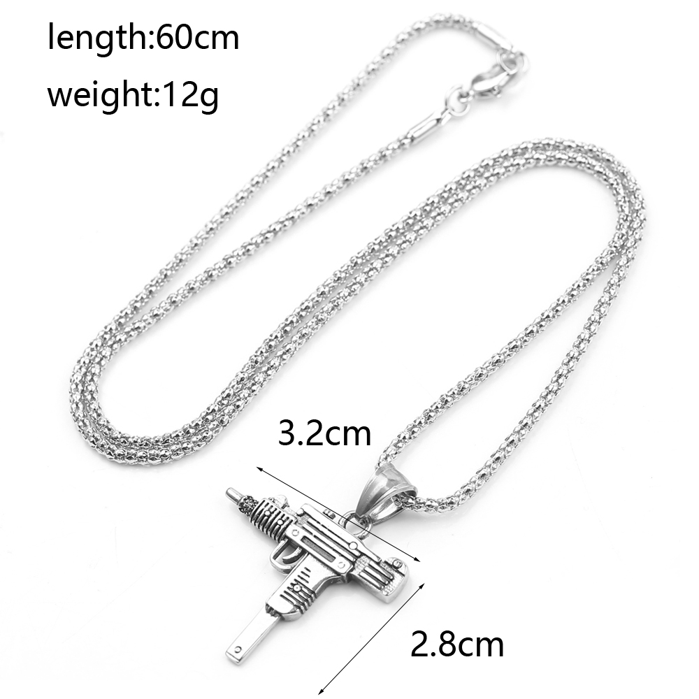 Kalung Liontin Senapan Mesin U - Street Fashion Jewelry ulasan dan harga