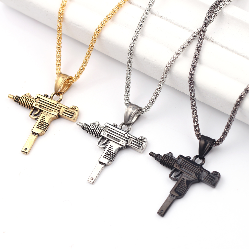Kalung Liontin Senapan Mesin U - Street Fashion Jewelry ulasan dan harga
