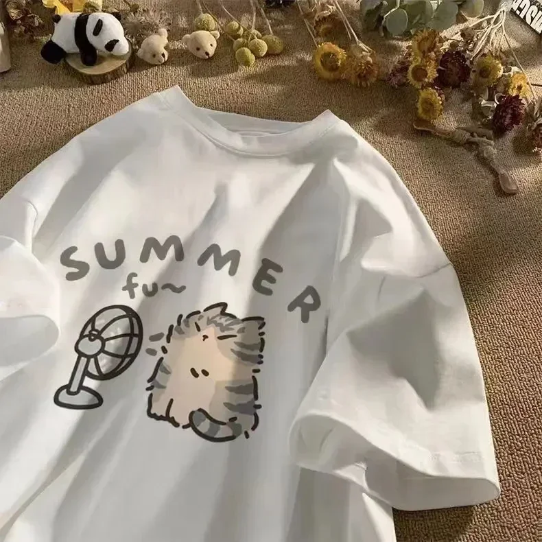 Kaos Korea untuk Wanita, Motif - Fashion Street Cat ulasan dan harga