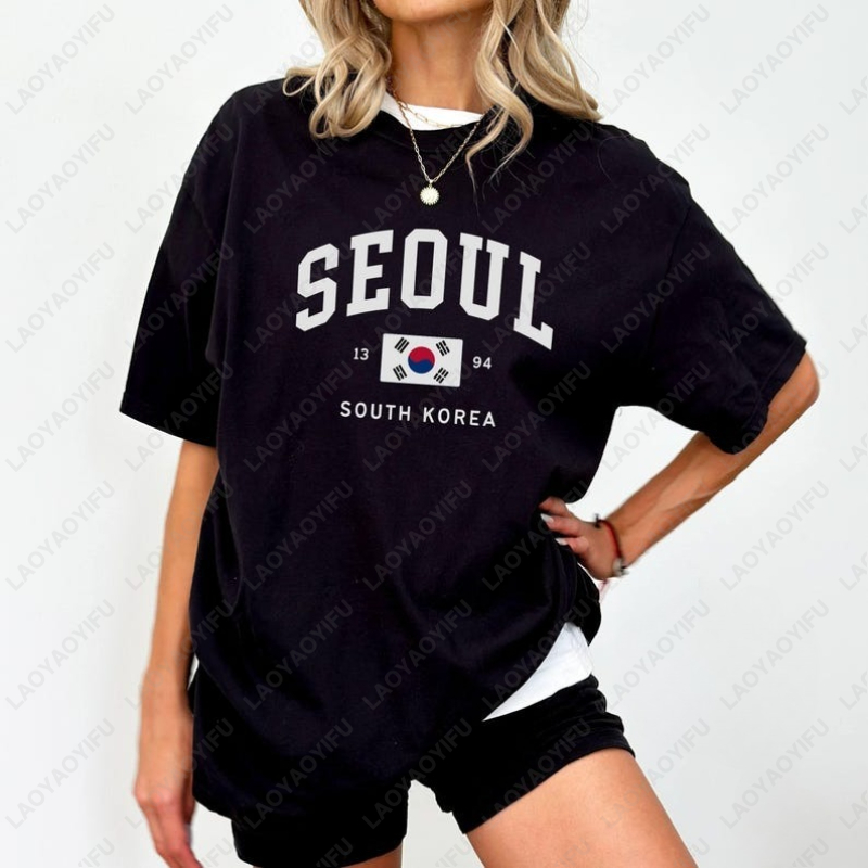 Kaus Uniseks Bendera Korea Sel - Street Fashion Seoul ulasan dan harga