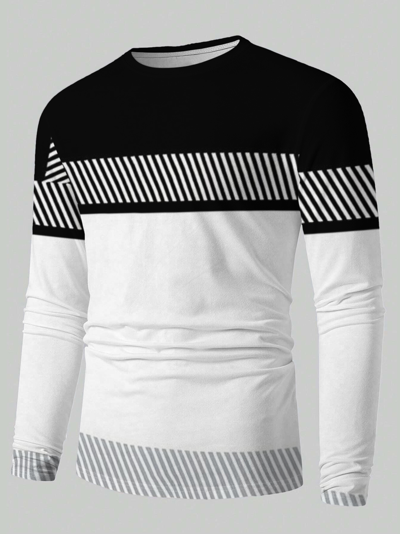 Atasan kasual lengan panjang b - Street Fashion For Man ulasan dan harga