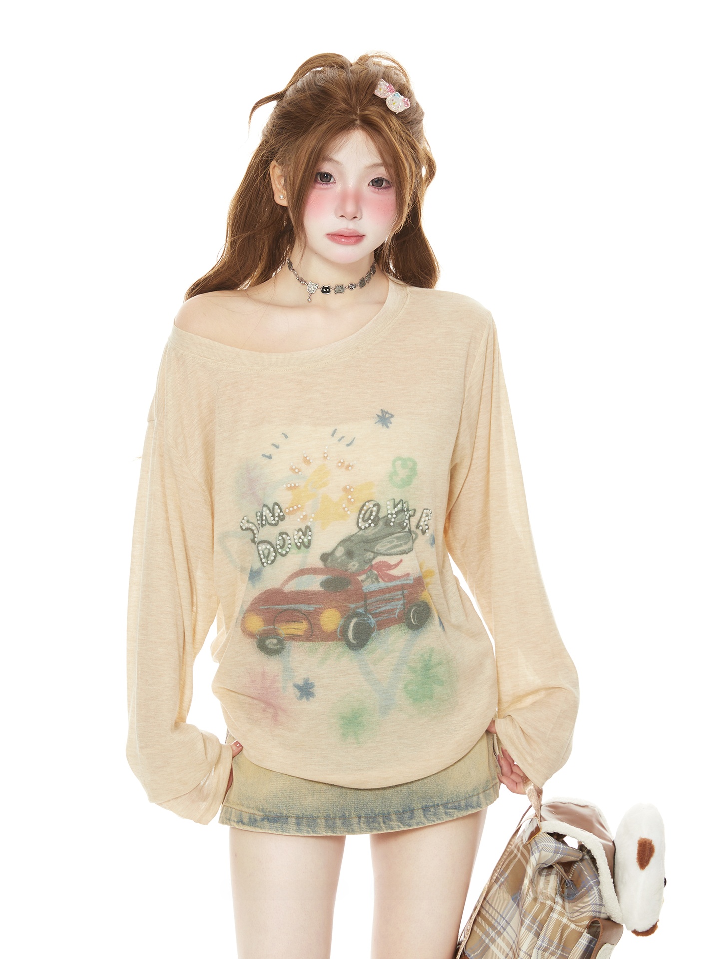 Atasan wanita lengan panjang b - Street Fashion Graffiti ulasan dan harga