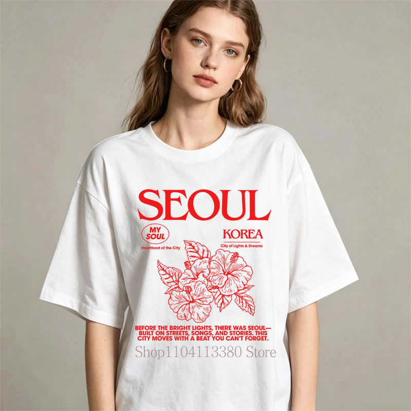 Kaus Gambar Hibiscus Seoul Gay - Street Fashion Seoul ulasan dan harga