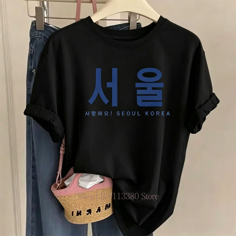 Kaus Cetak Grafis Seoul Korea  - Street Fashion Seoul ulasan dan harga